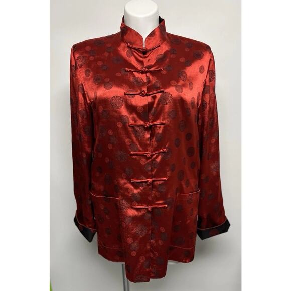 Men’s Vintage Silk Chinese Tang Medium Reversible Shirt Coat Suit Jackets Glam - Picture 6 of 10